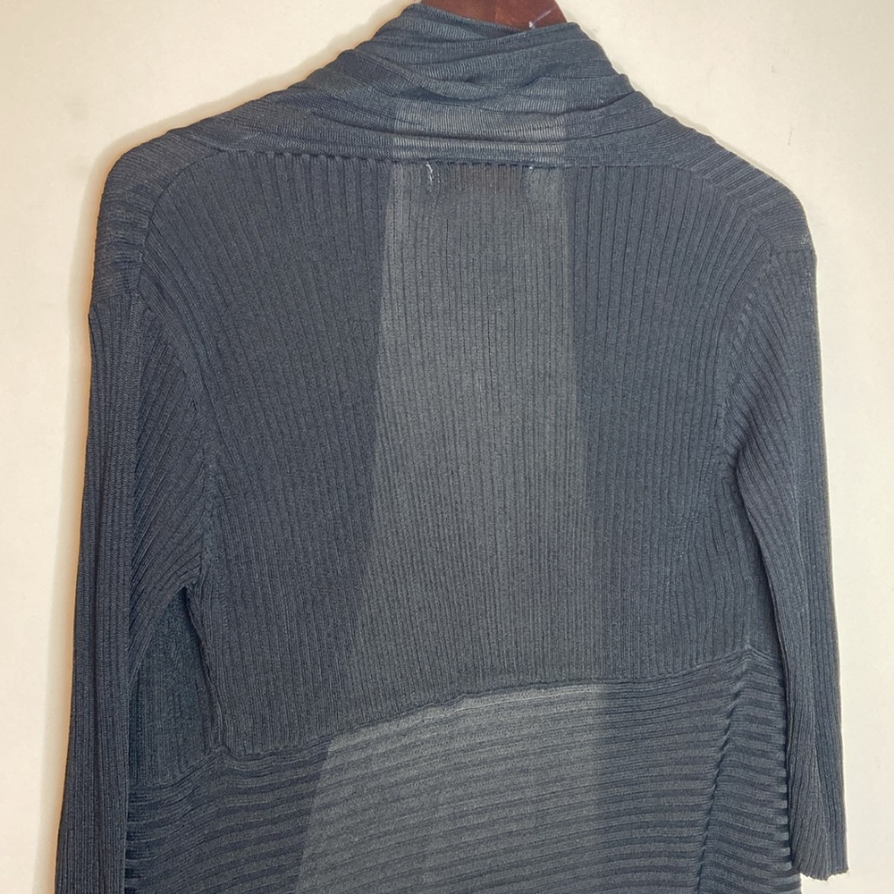 ORANGE Black Open Front Ribbed Cardigan - Picture 10 of 12